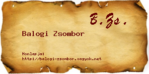 Balogi Zsombor névjegykártya